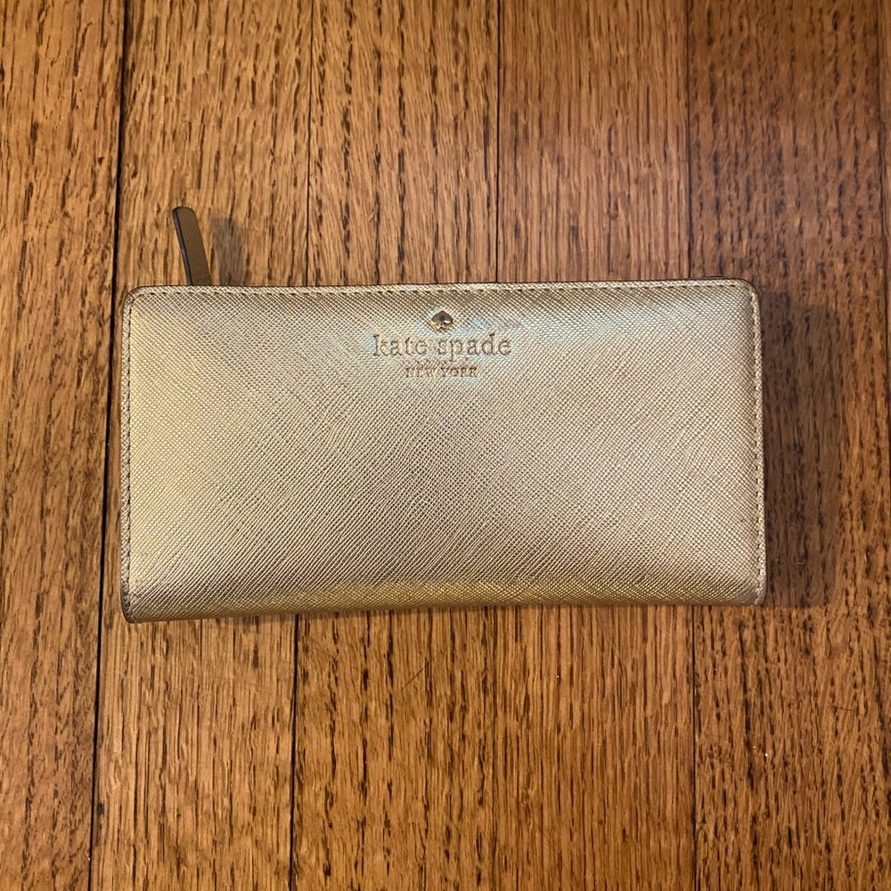 Kate Spade Gold bifold wallet
